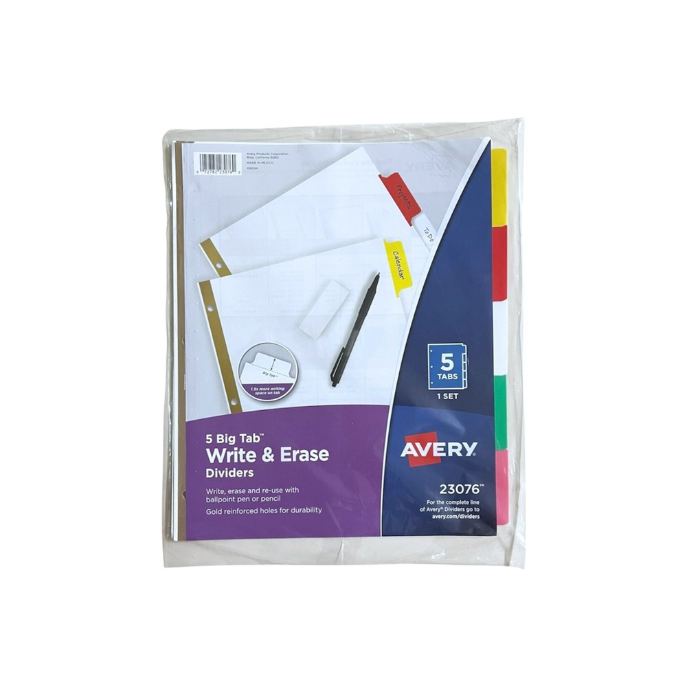 Avery 5 Big Tab Write & Erase Dividers